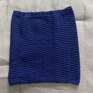 Stretchy blue mini skirt